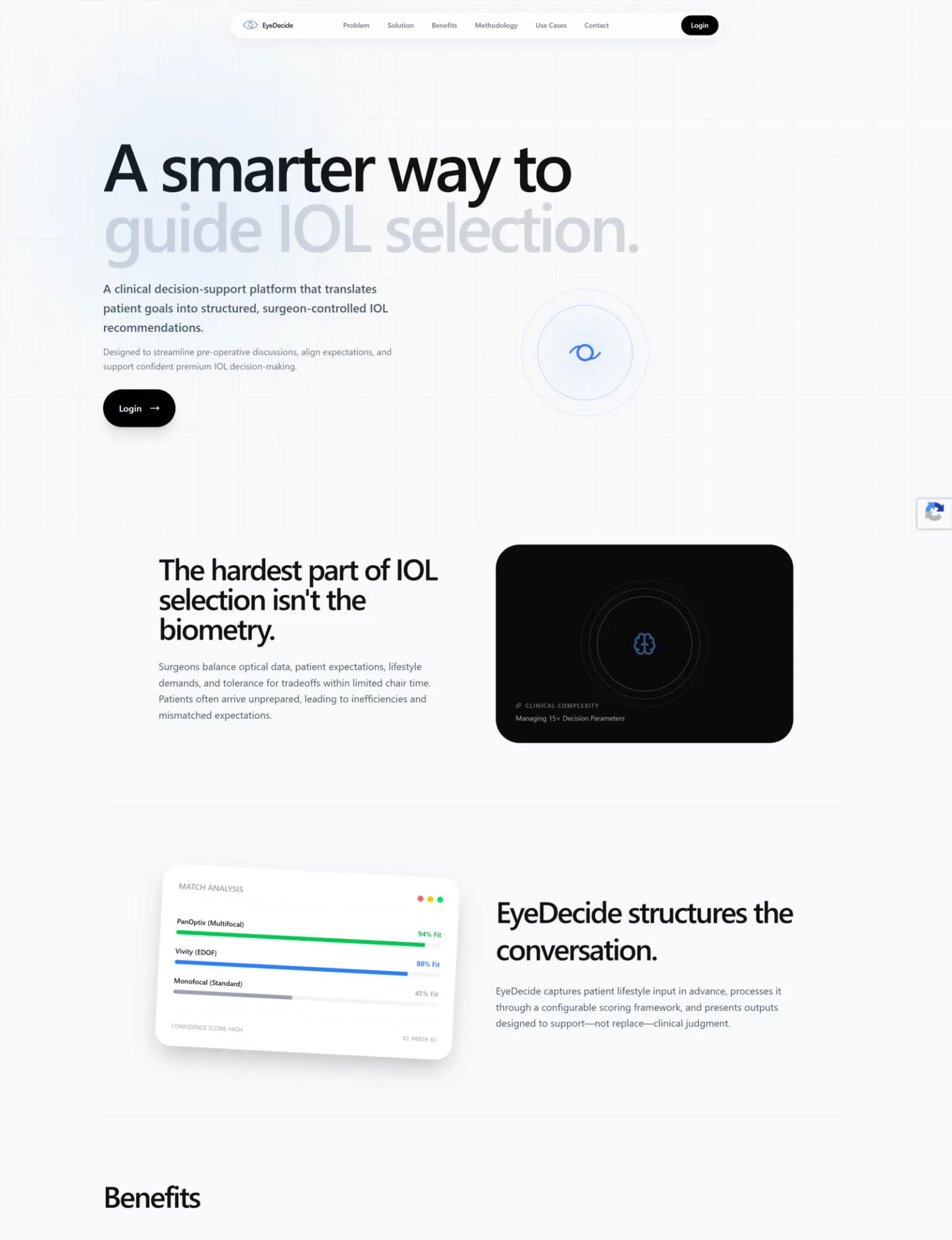 Eutelos EyeDecide website screenshot