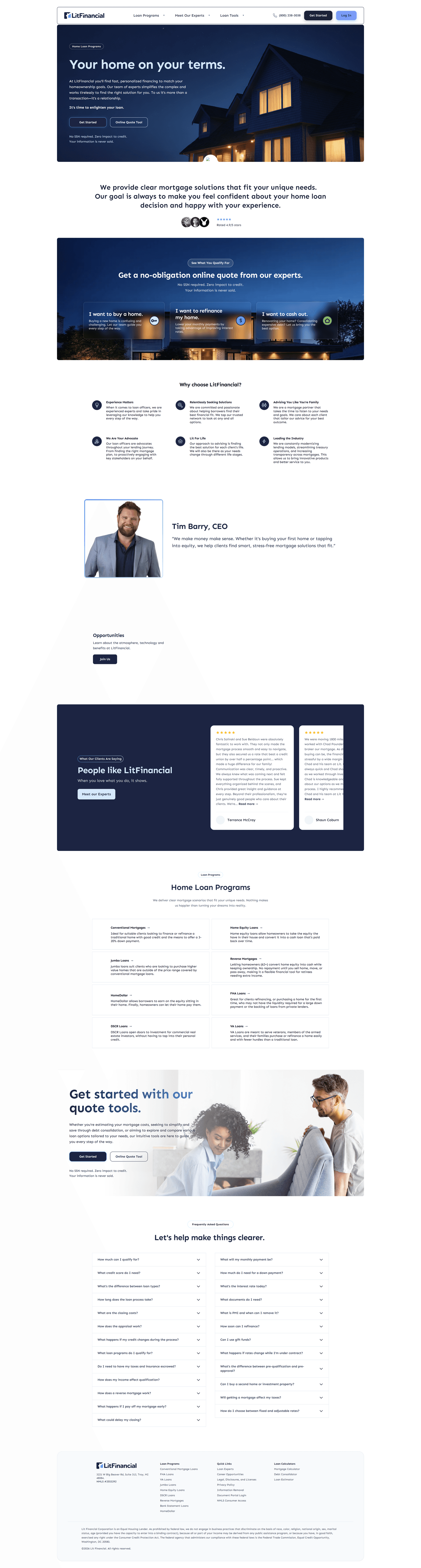Lit Financial website screenshot