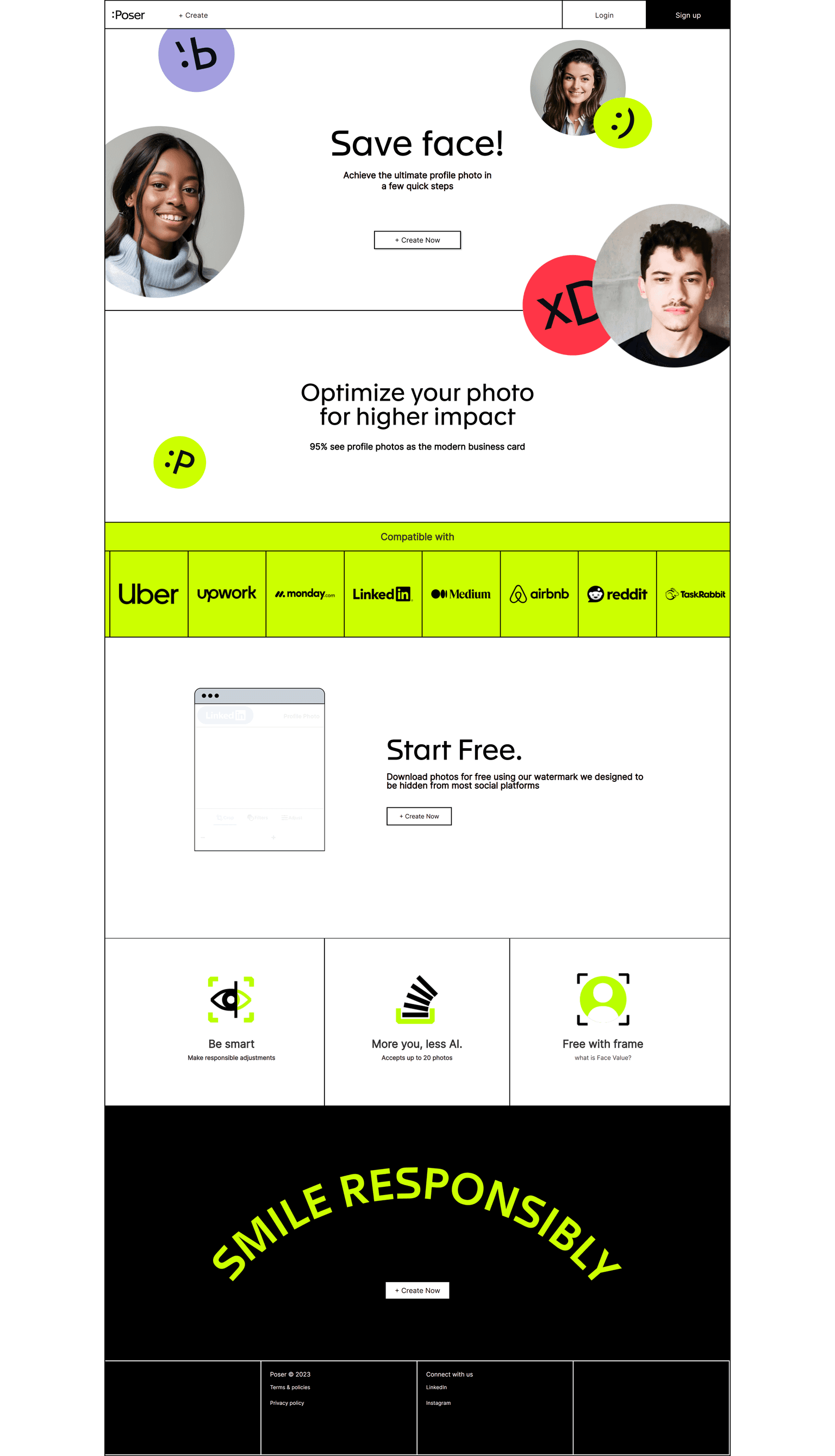 Poser website screenshot